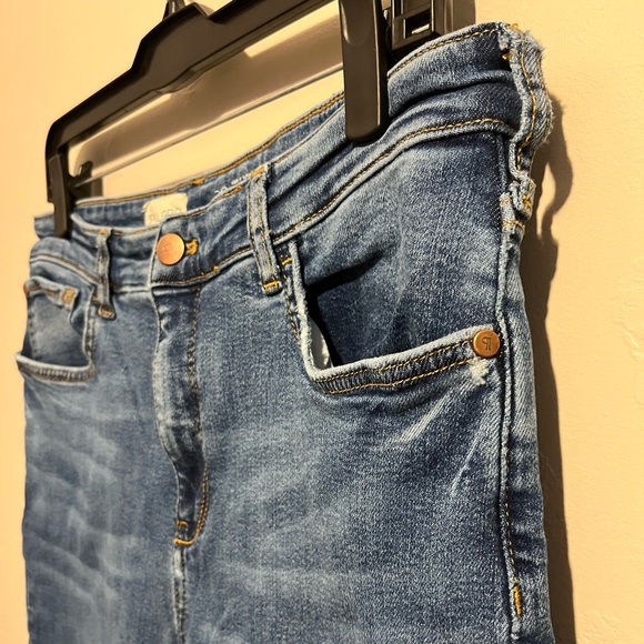 Pilcro Blue Denim Flare Cropped Jeans Women’s 32 Classic Casual Cotton Stretch - Picture 4 of 14